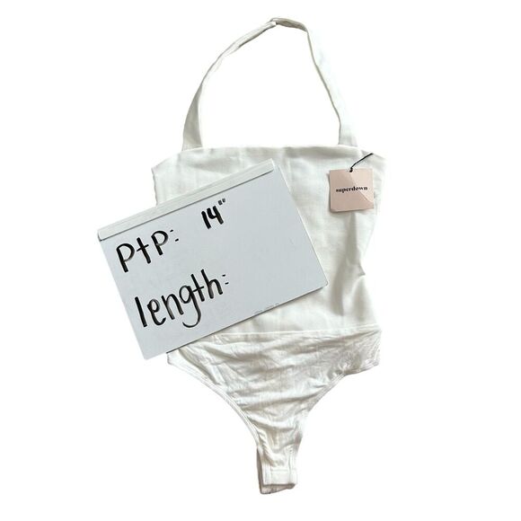 Superdown NWT Reece Halter Bodysuit White - Picture 11 of 12